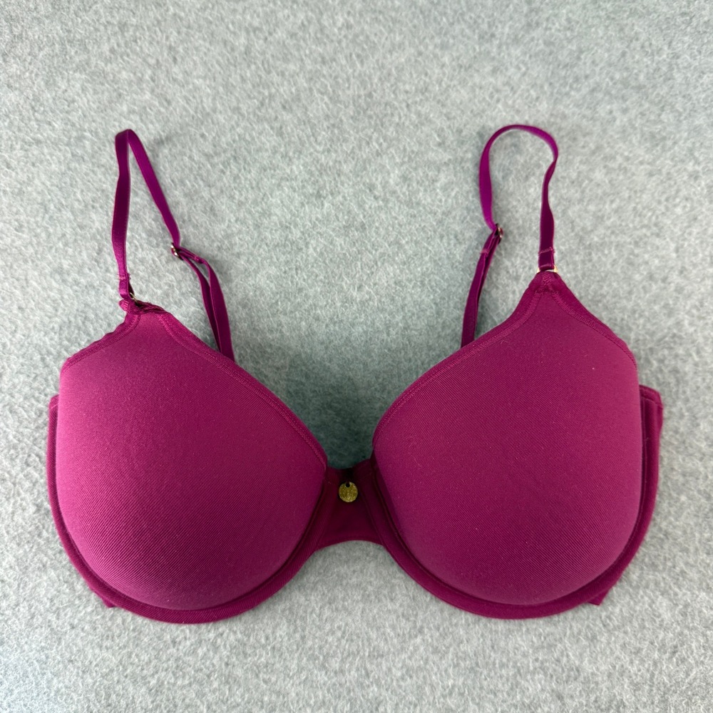 Natori Size 32D Understated Contour Underwire Bra Magenta Purple Pink Adjustable